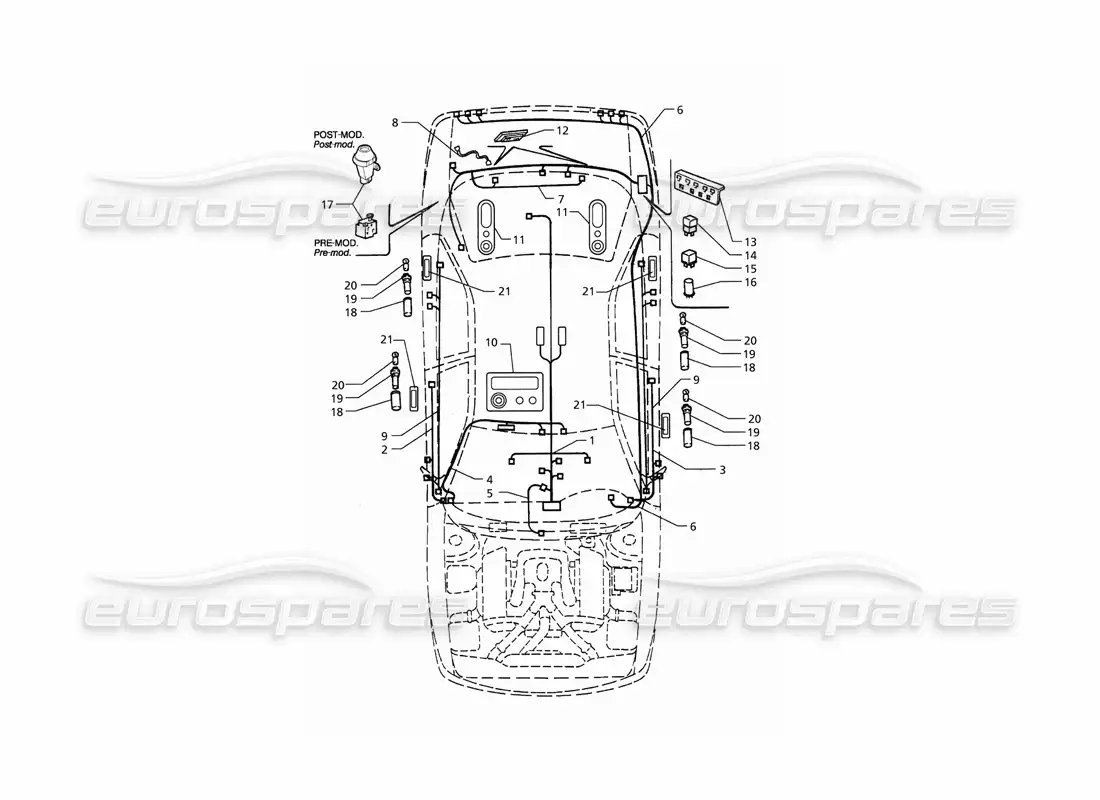 a part diagram from the maserati quattroporte (1996-2001) parts catalogue