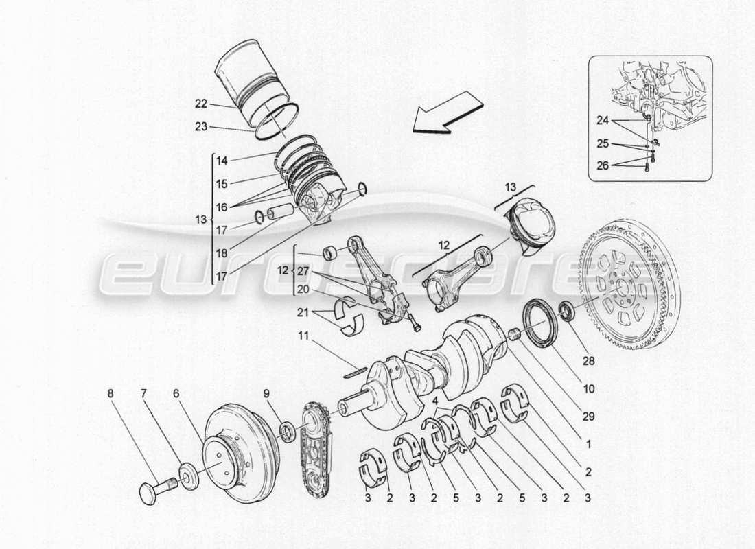a part diagram from the maserati granturismo special edition parts catalogue