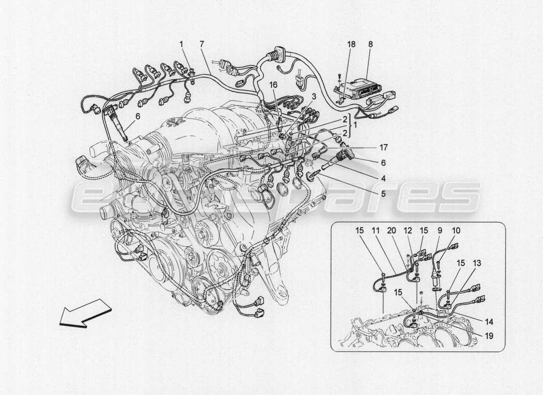a part diagram from the maserati granturismo parts catalogue