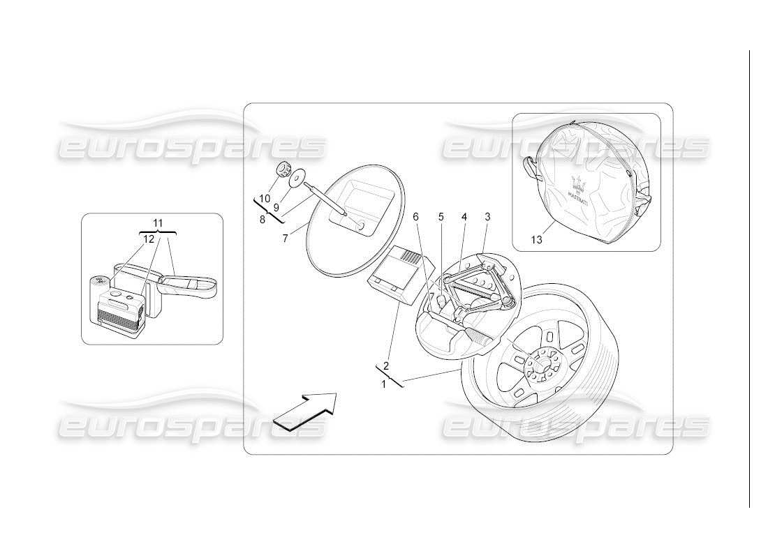 a part diagram from the maserati qtp. (2007) 4.2 auto parts catalogue