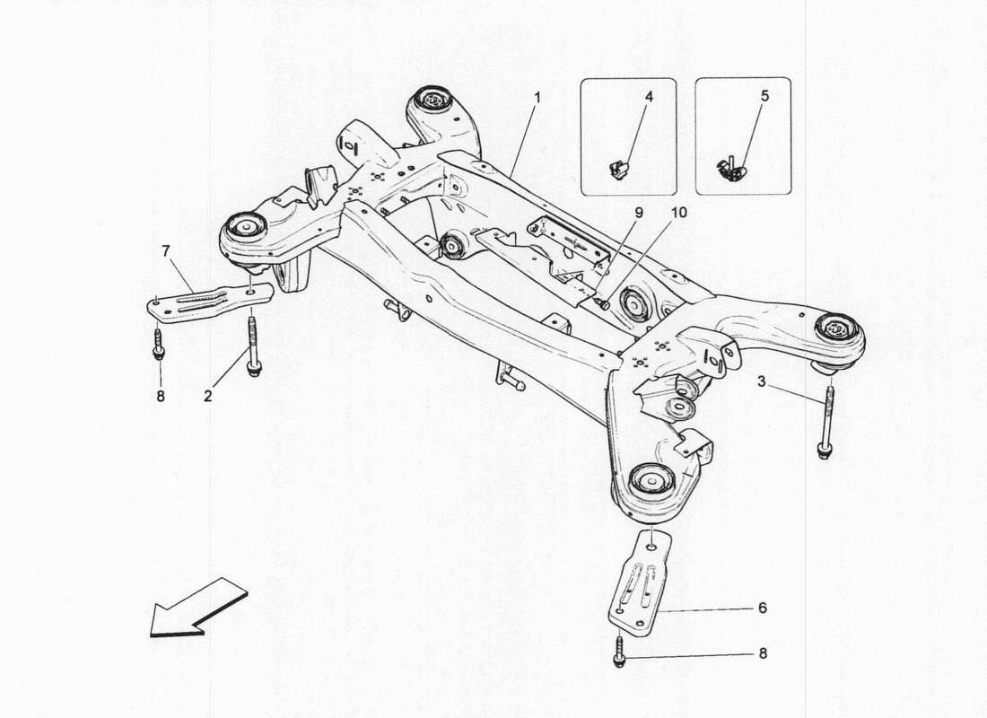 a part diagram from the maserati quattroporte m156 (2014 onwards) parts catalogue