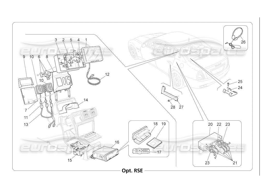 a part diagram from the maserati qtp. (2007) 4.2 auto parts catalogue