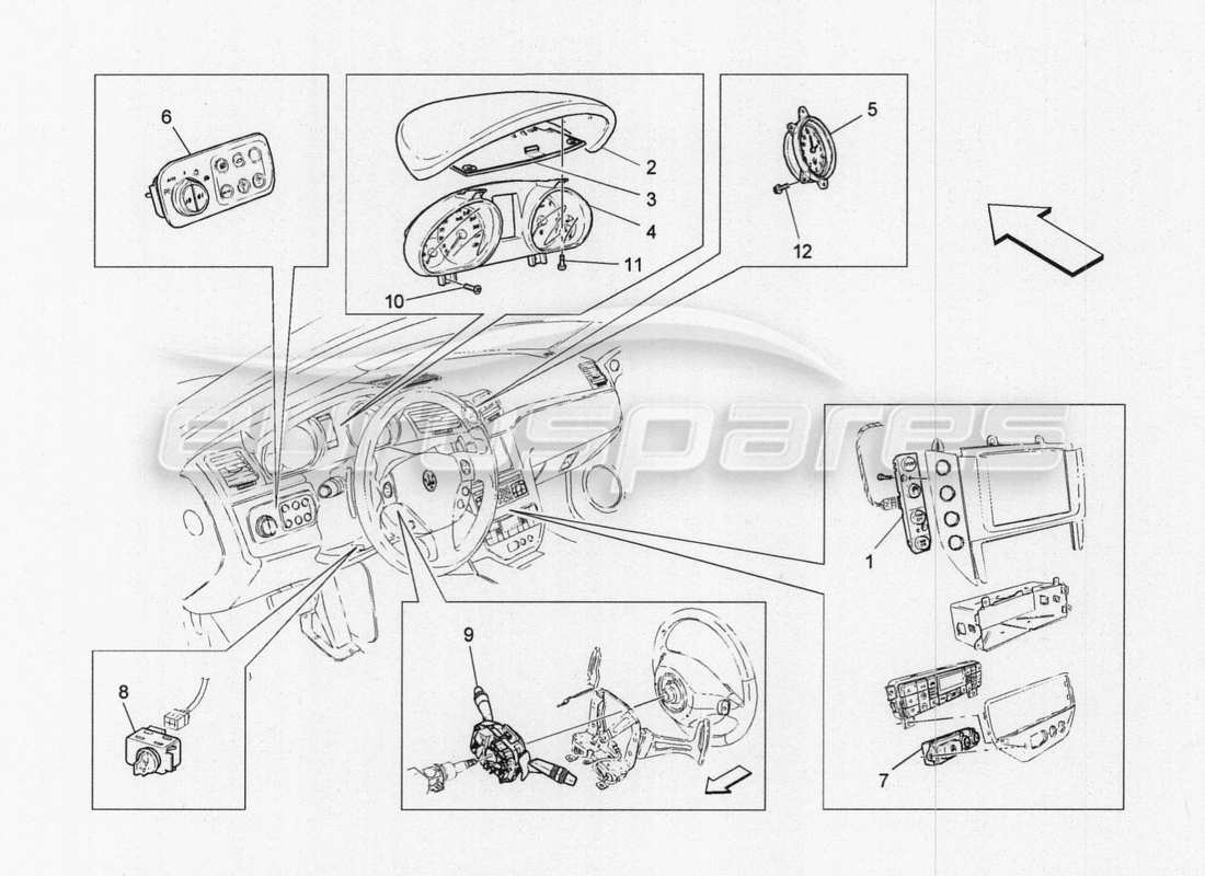 a part diagram from the maserati granturismo parts catalogue