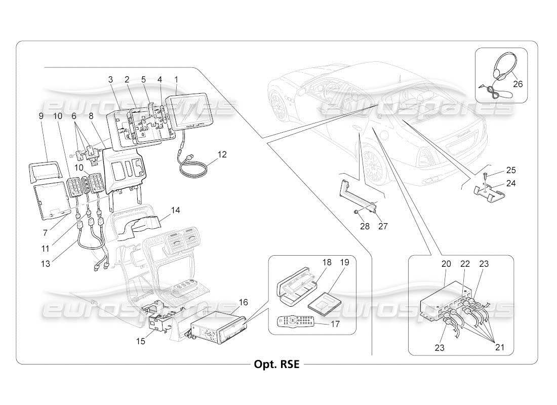 a part diagram from the maserati qtp. (2011) 4.2 auto parts catalogue