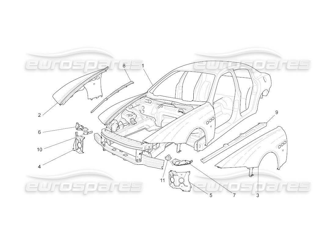 a part diagram from the maserati qtp. (2010) 4.2 auto parts catalogue