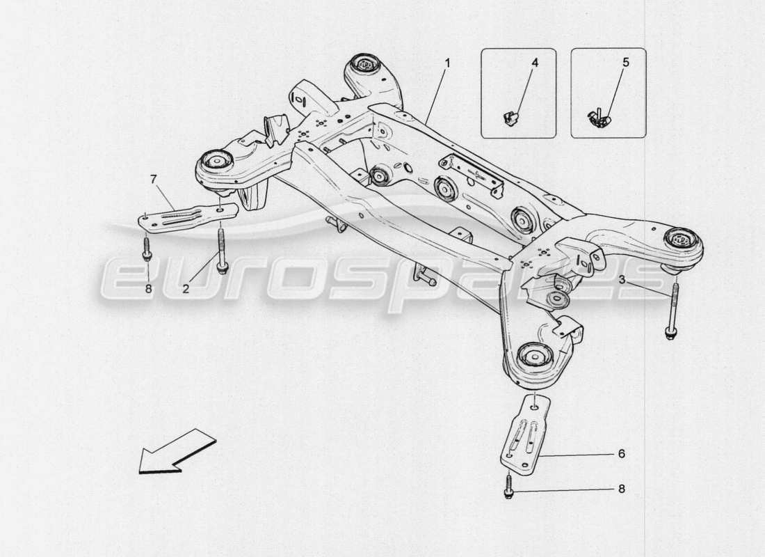 a part diagram from the Maserati QTP. V8 3.8 530bhp Auto 2015 parts catalogue