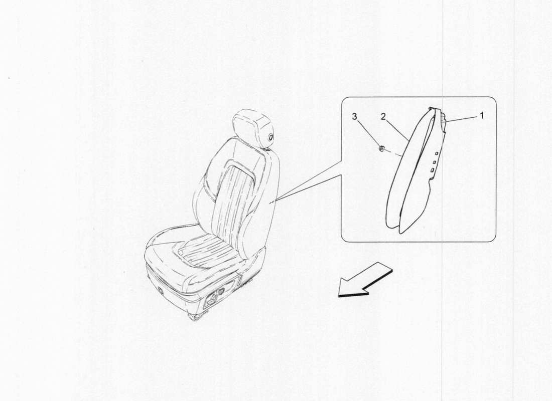 a part diagram from the Maserati QTP. V6 3.0 TDS 275bhp 2017 parts catalogue