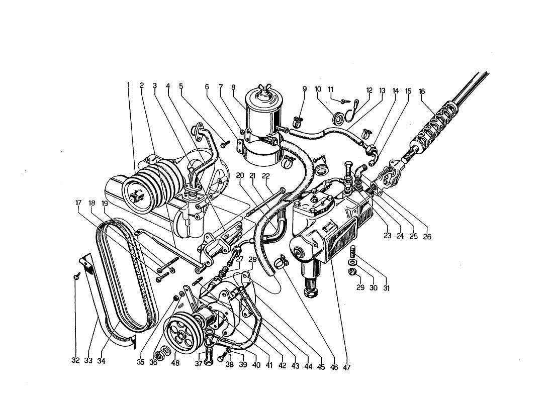 a part diagram from the lamborghini jarama parts catalogue