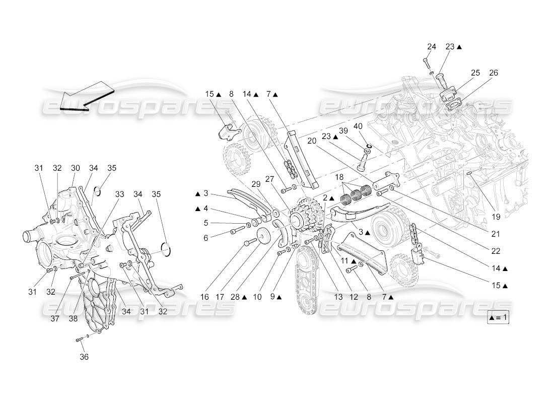 a part diagram from the maserati qtp. (2010) 4.2 auto parts catalogue