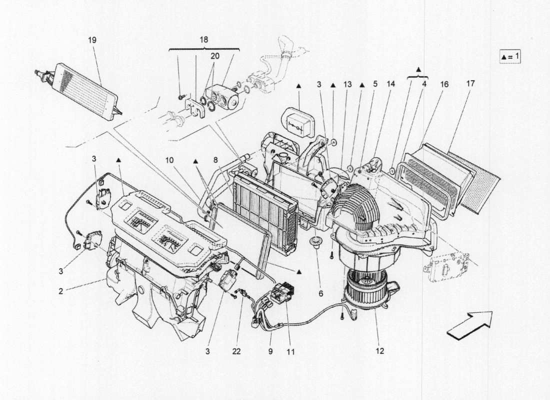 a part diagram from the maserati quattroporte m156 (2014 onwards) parts catalogue