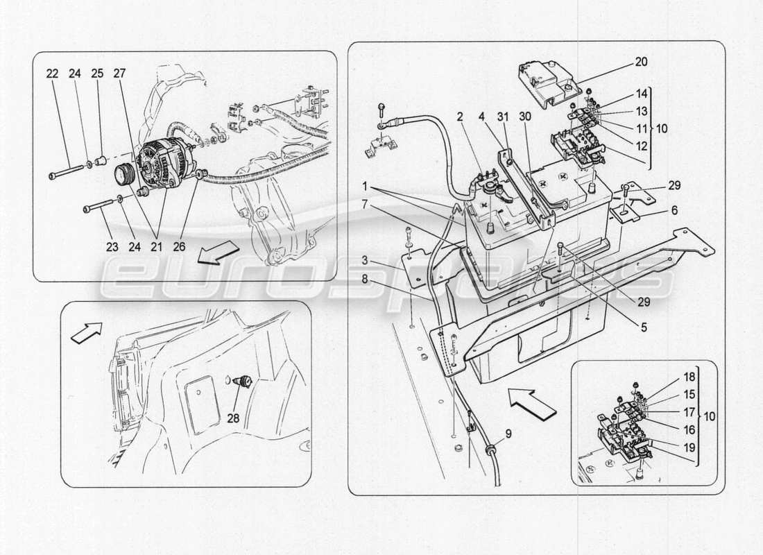 a part diagram from the maserati granturismo special edition parts catalogue