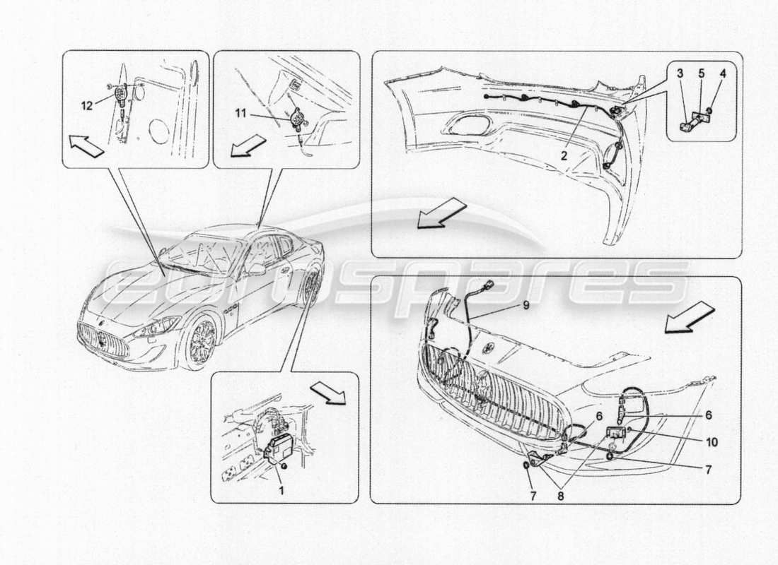 a part diagram from the maserati granturismo parts catalogue