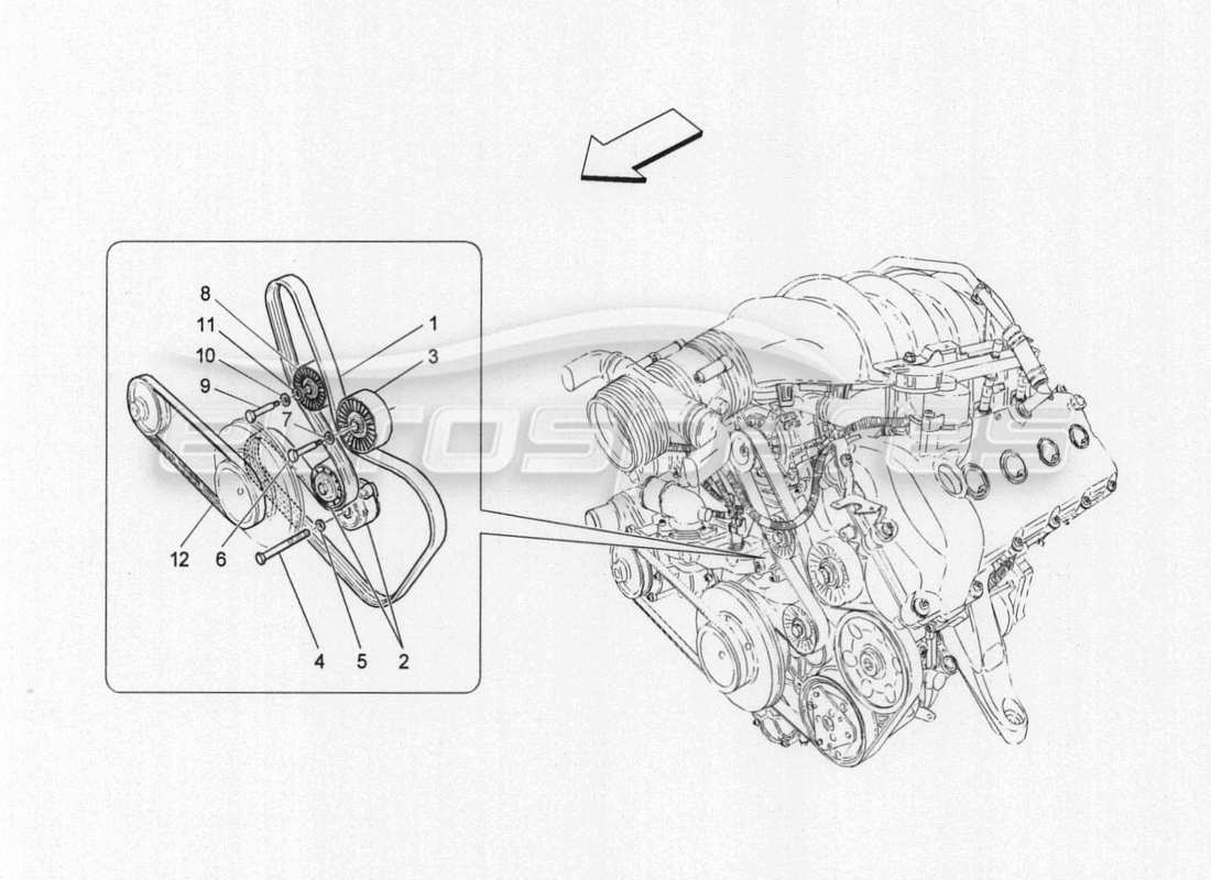 a part diagram from the maserati granturismo parts catalogue