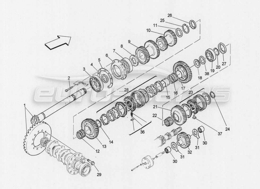 a part diagram from the maserati granturismo special edition parts catalogue