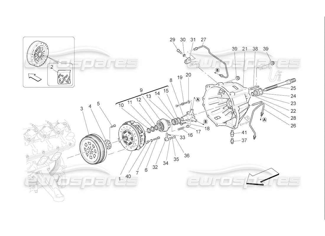 a part diagram from the maserati quattroporte m139 (2005-2013) parts catalogue