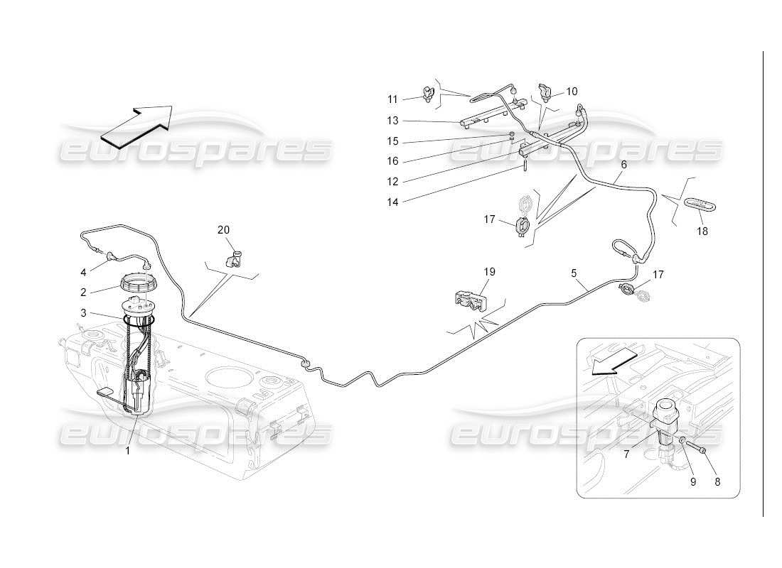 a part diagram from the maserati quattroporte m139 (2005-2013) parts catalogue
