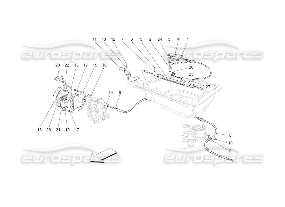 a part diagram from the maserati quattroporte m139 (2005-2013) parts catalogue