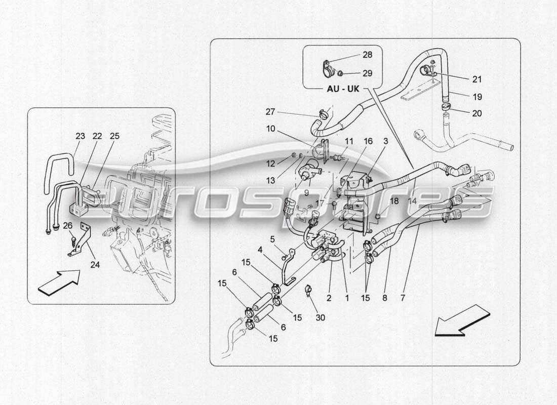 a part diagram from the maserati grancabrio mc centenario parts catalogue