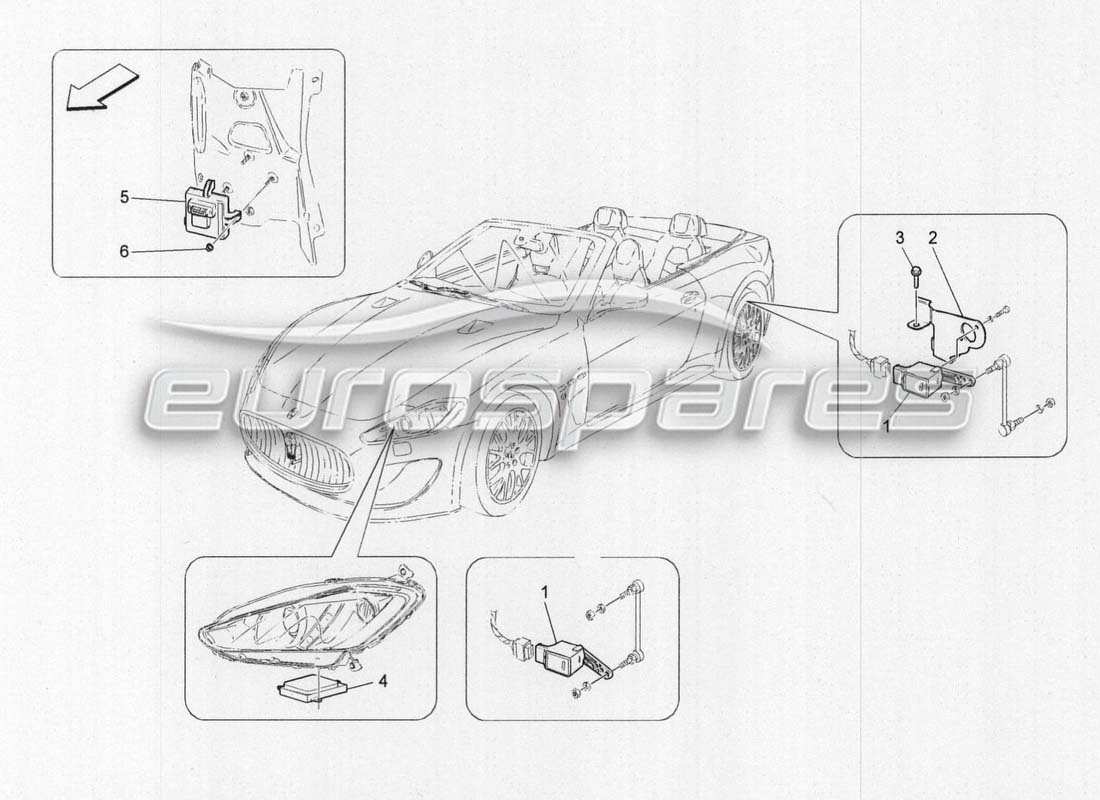 a part diagram from the maserati grancabrio mc centenario parts catalogue