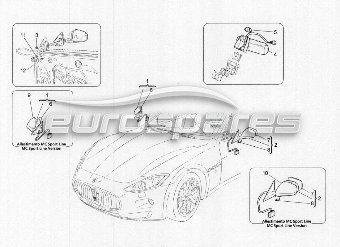 a part diagram from the maserati grancabrio parts catalogue