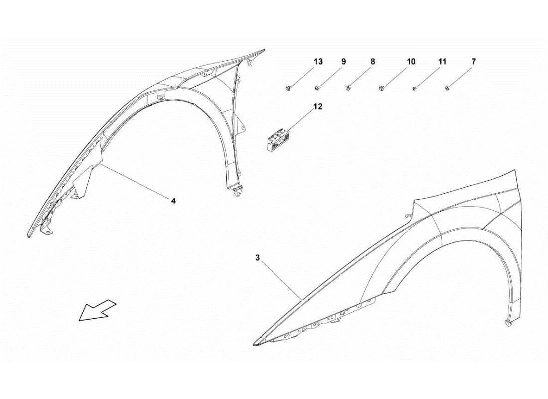 a part diagram from the lamborghini gallardo sts ii sc parts catalogue