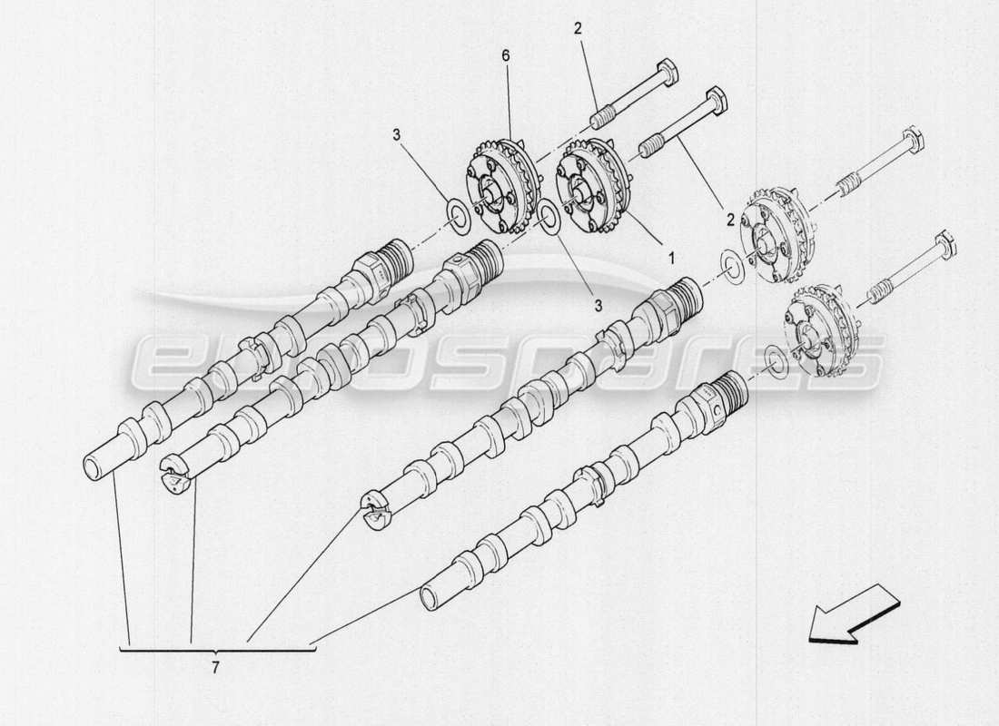 a part diagram from the maserati quattroporte m156 (2014 onwards) parts catalogue