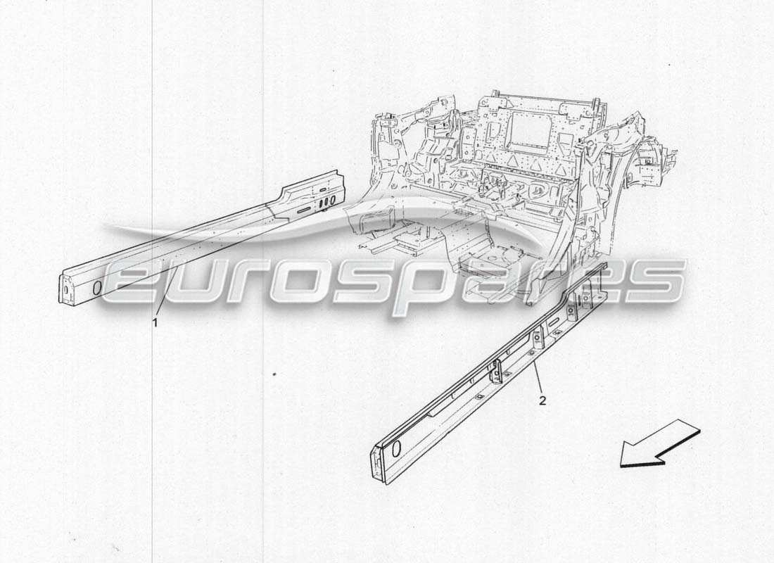 a part diagram from the maserati grancabrio parts catalogue