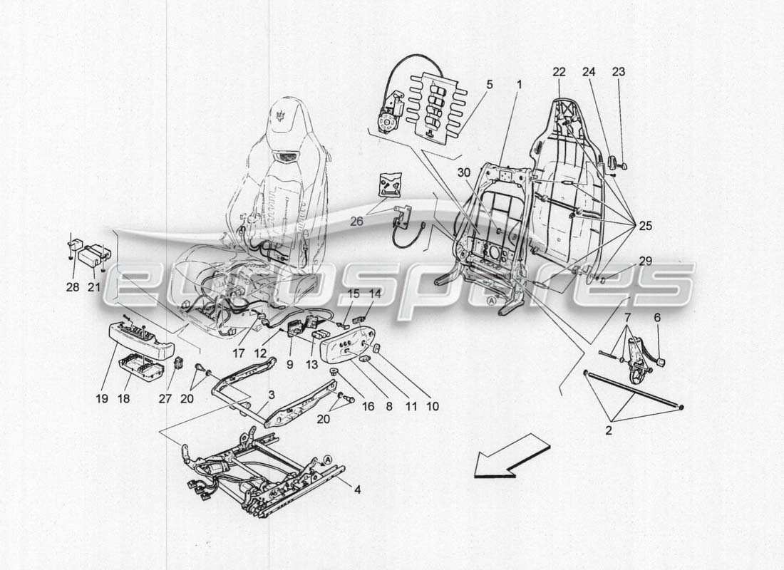 a part diagram from the maserati grancabrio mc centenario parts catalogue
