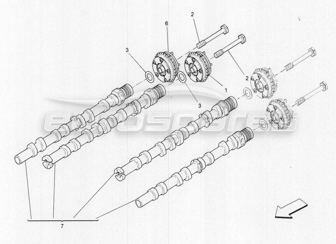 a part diagram from the maserati qtp. v8 3.8 530bhp 2014 auto parts catalogue