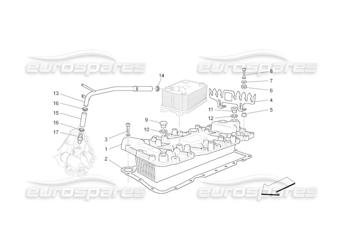 a part diagram from the Maserati GranCabrio (2011) 4.7 parts catalogue