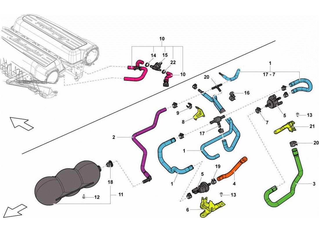 a part diagram from the lamborghini gallardo sts ii sc parts catalogue