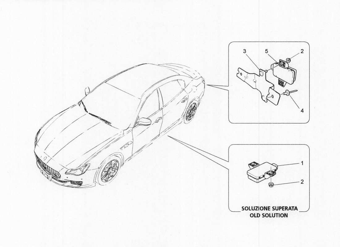 a part diagram from the Maserati QTP. V6 3.0 BT 410bhp 2wd 2017 parts catalogue