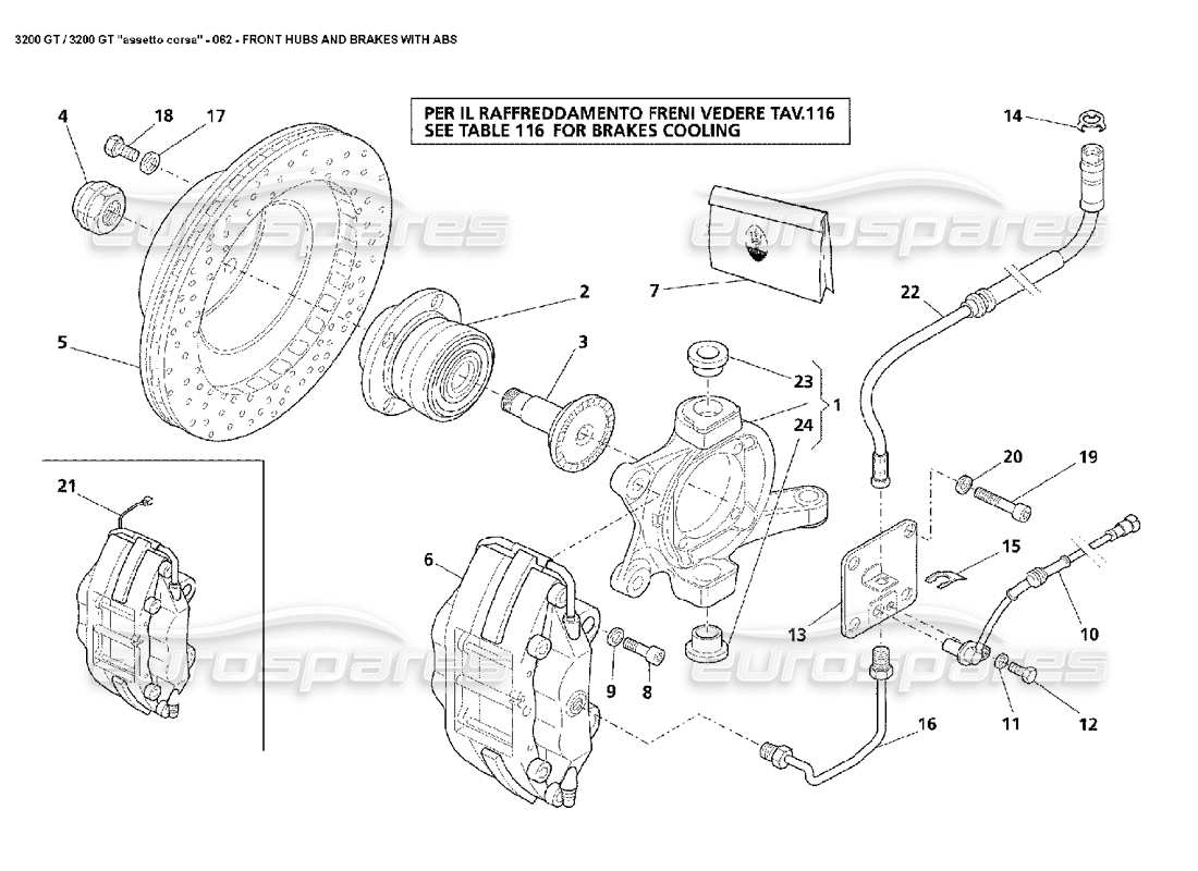 a part diagram from the maserati 3200 parts catalogue