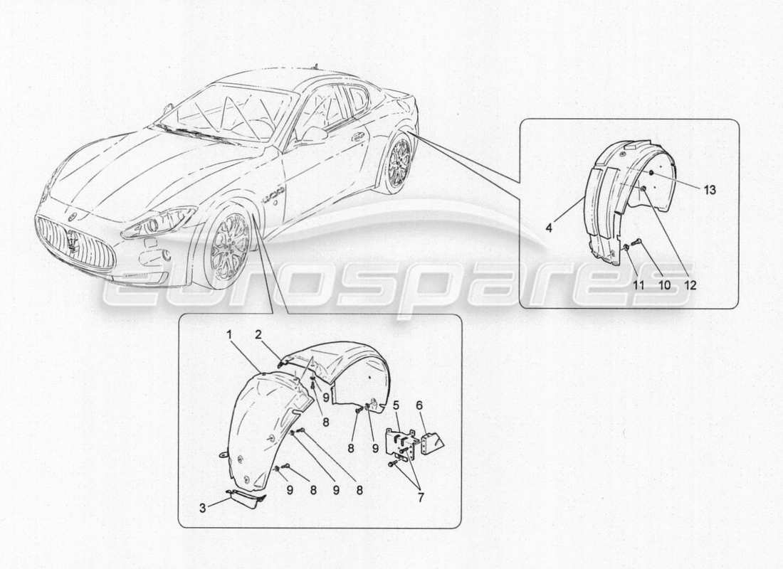 a part diagram from the maserati granturismo special edition parts catalogue