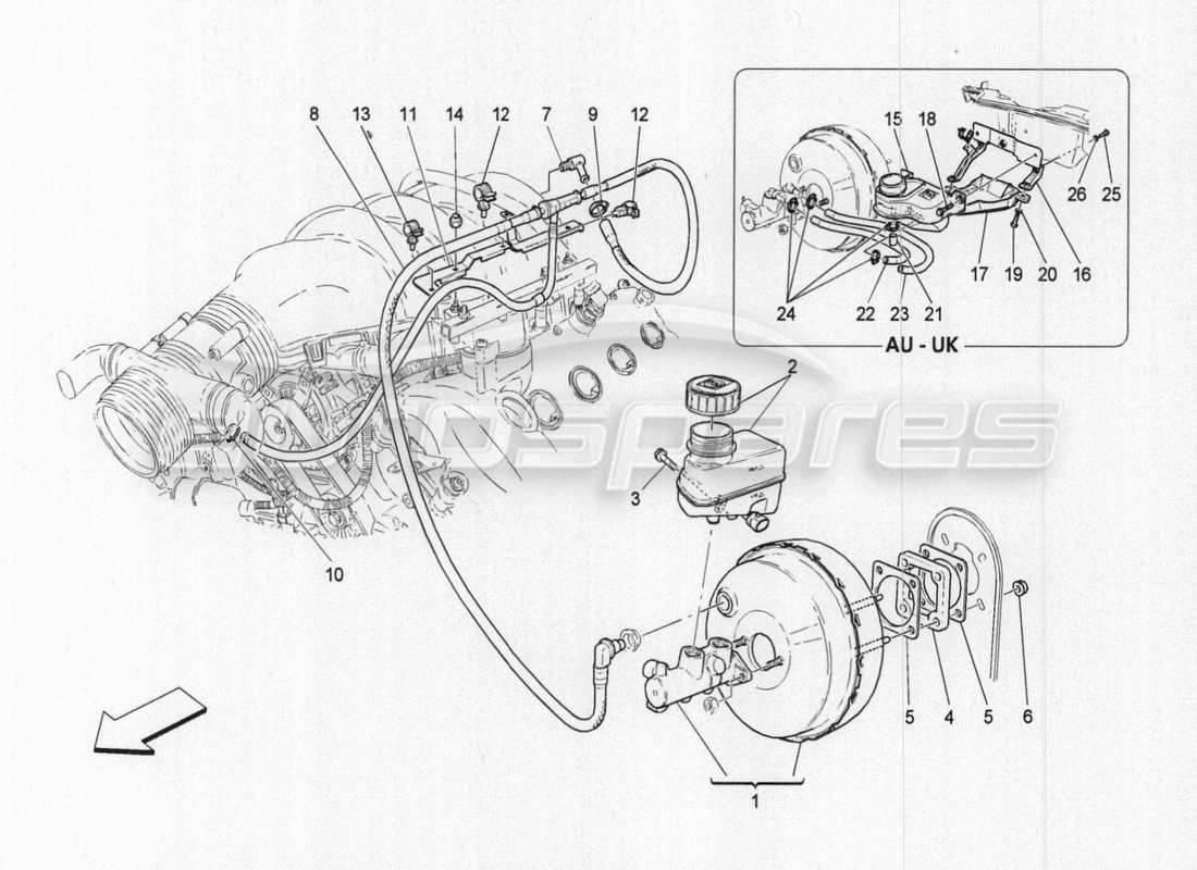 a part diagram from the maserati granturismo parts catalogue