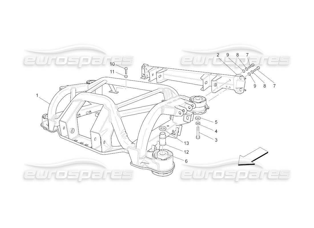 a part diagram from the maserati qtp. (2011) 4.2 auto parts catalogue