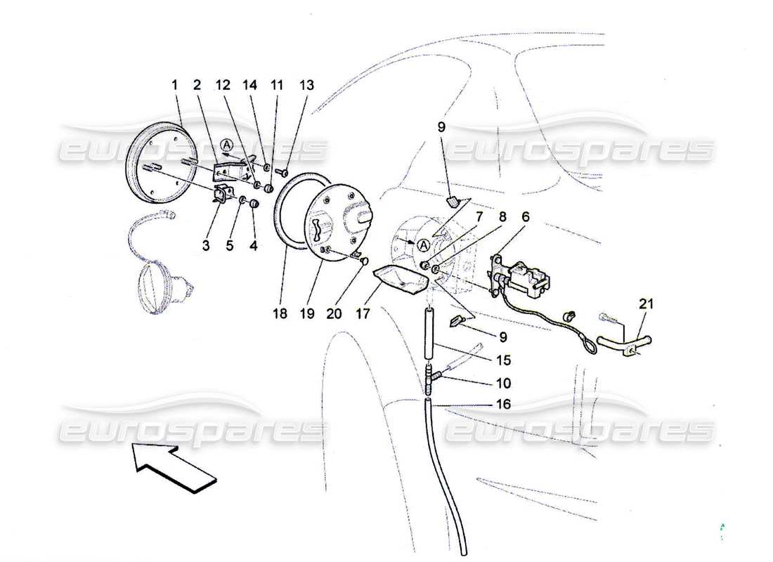 a part diagram from the maserati quattroporte m139 (2005-2013) parts catalogue