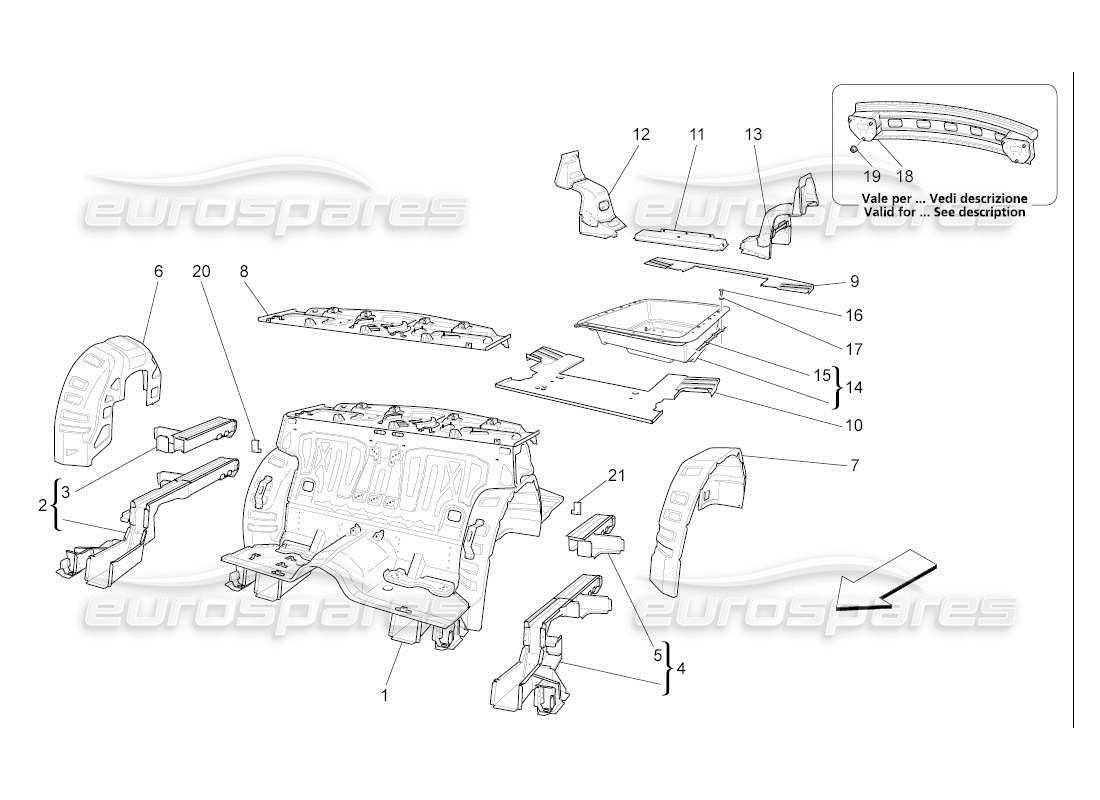 a part diagram from the maserati qtp. (2007) 4.2 auto parts catalogue