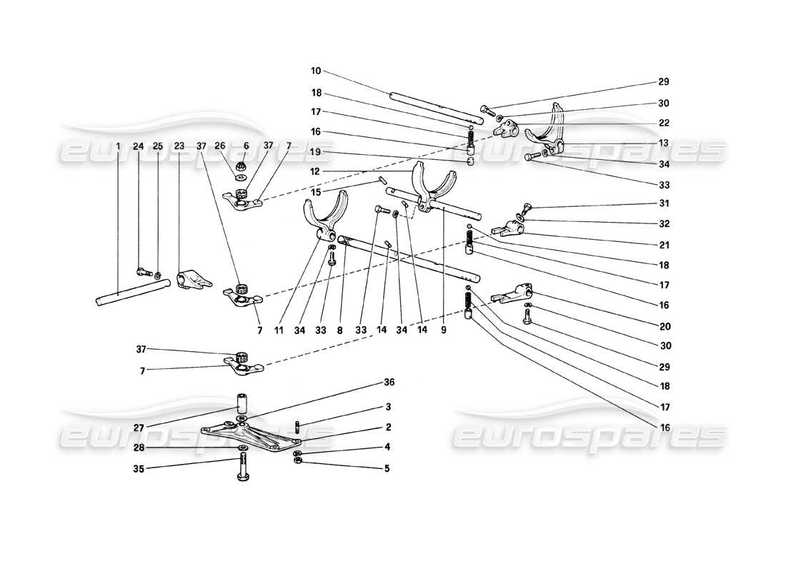a part diagram from the ferrari mondial parts catalogue