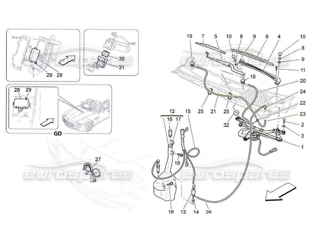a part diagram from the maserati qtp. (2010) 4.2 parts catalogue