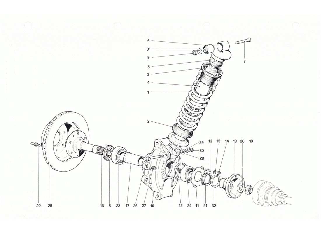 a part diagram from the Ferrari 208 GTB GTS parts catalogue