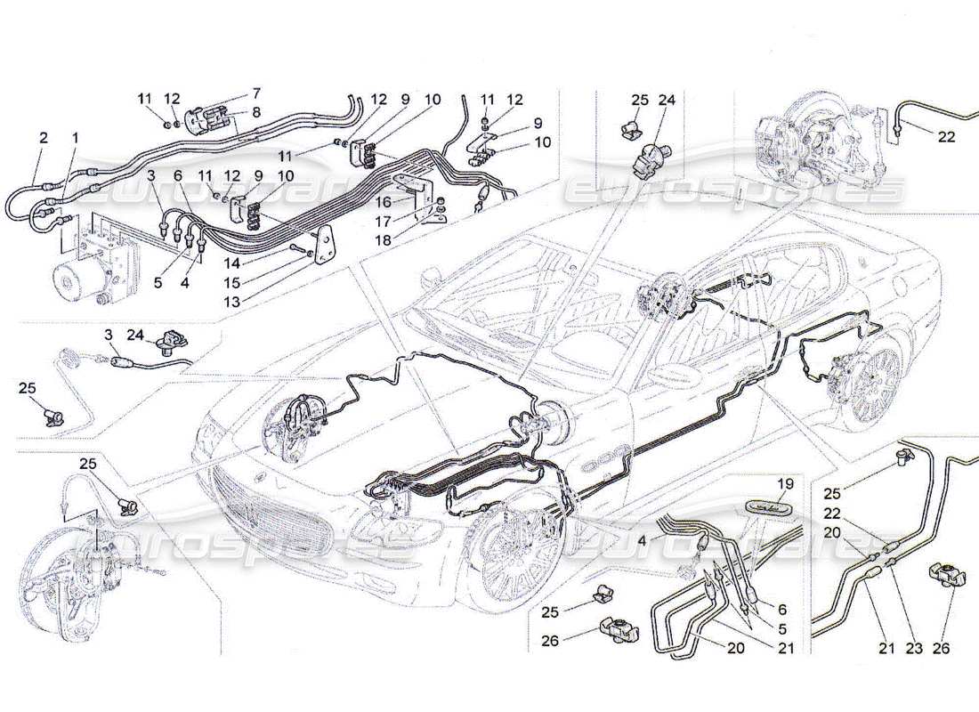 a part diagram from the maserati quattroporte m139 (2005-2013) parts catalogue