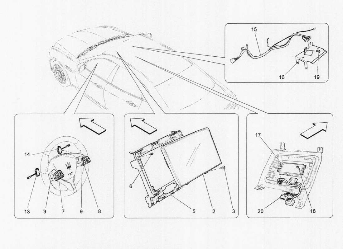 a part diagram from the maserati qtp. v6 3.0 tds 275bhp 2017 parts catalogue