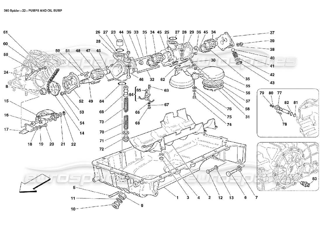 a part diagram from the ferrari 360 spider parts catalogue