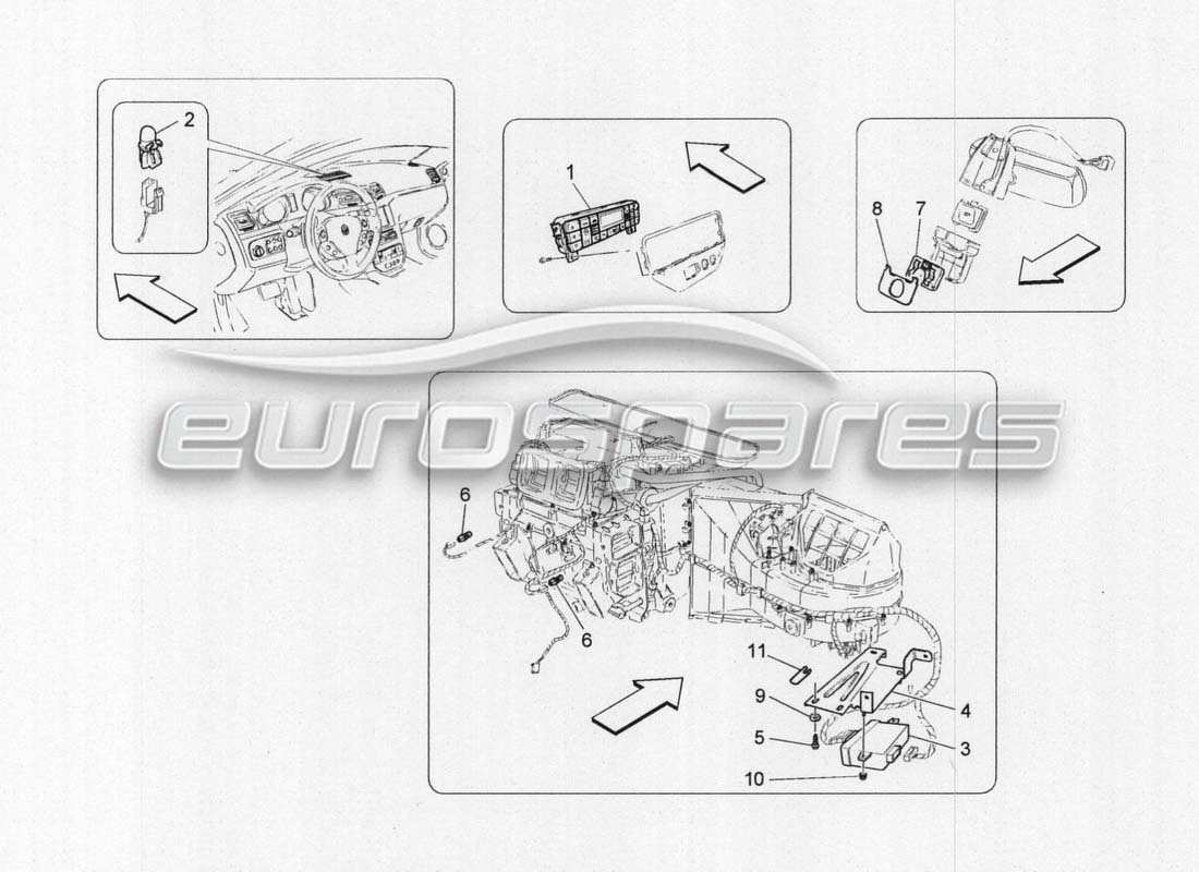 a part diagram from the maserati grancabrio mc centenario parts catalogue