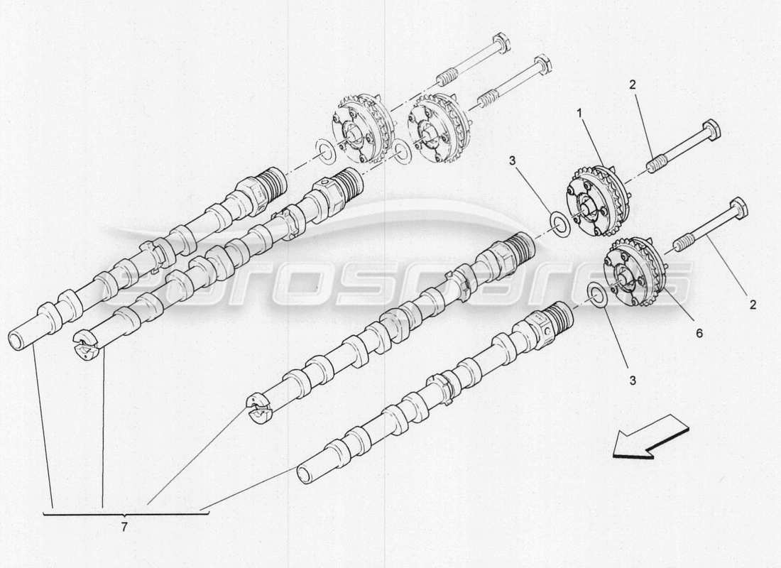 a part diagram from the maserati quattroporte m156 (2014 onwards) parts catalogue
