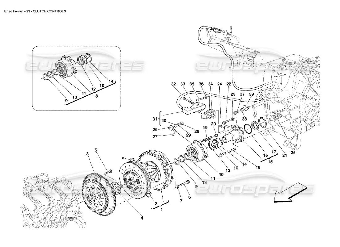 a part diagram from the ferrari enzo parts catalogue