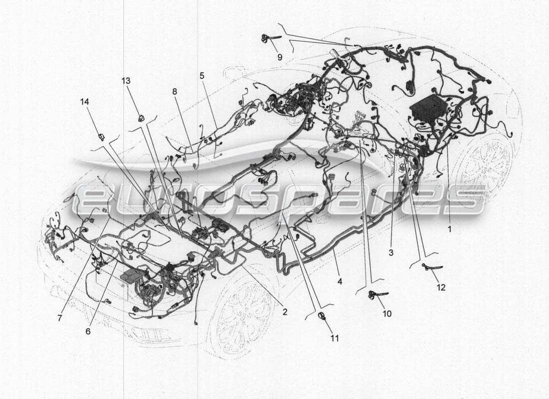 a part diagram from the maserati grancabrio parts catalogue