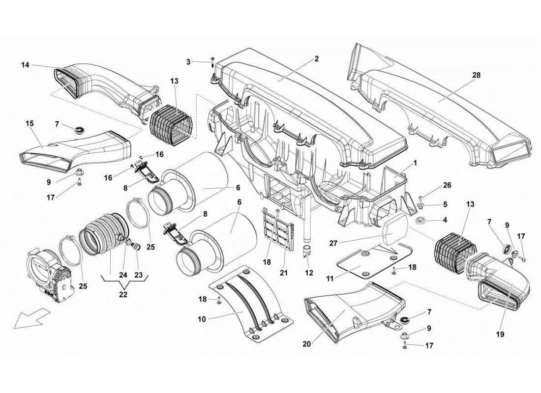 a part diagram from the lamborghini gallardo sts ii sc parts catalogue
