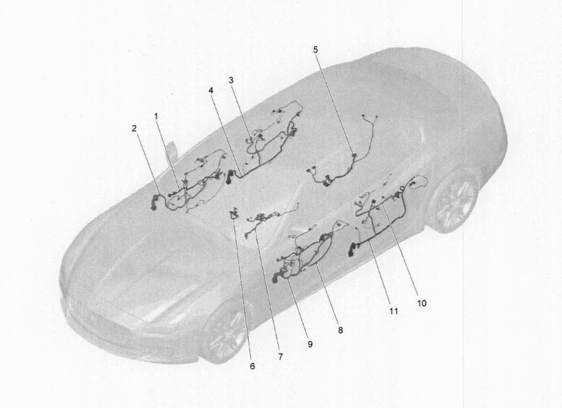 a part diagram from the maserati quattroporte m156 (2014 onwards) parts catalogue